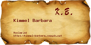Kimmel Barbara névjegykártya